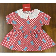 日本入口 小童服飾 女裝 女童 女孩 幼童 童裝 裙仔 連身裙 熊仔 Bear Bear 連衣裙 LACE 衣領 80碼